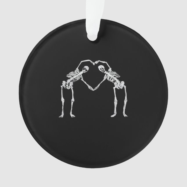 Ornamento Dois Skeleton Hearts Mãos Clássicas (Frente)