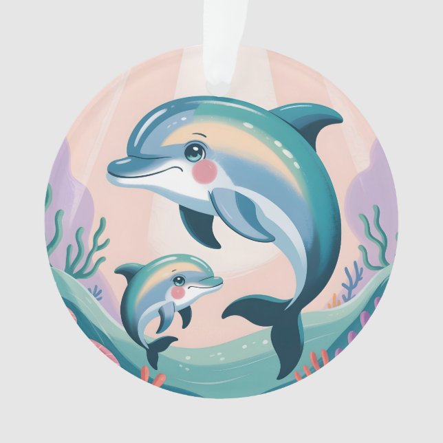 Ornamento Dolphin Mom and Baby (Frente)