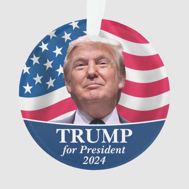 Ornamento Donald Trump Foto - Presidente 2016 (Frente)