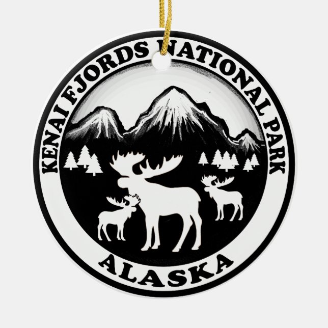 Ornamento dos alces de Alaska do parque nacional (Frente)