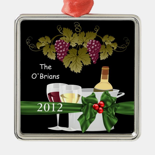 ORNAMENTO DOS AMANTES DE VINHO 2012 PERSONALIZADO (Frente)
