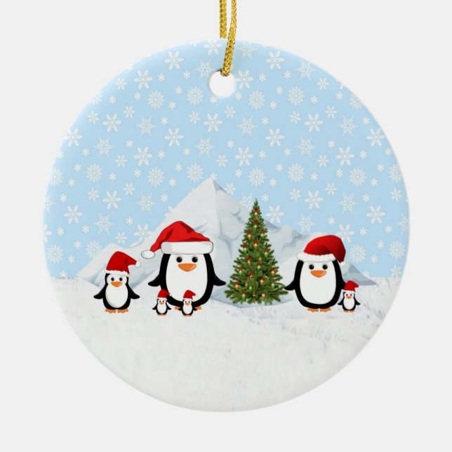 Ornamento dos Pinguins de Natal (Frente)
