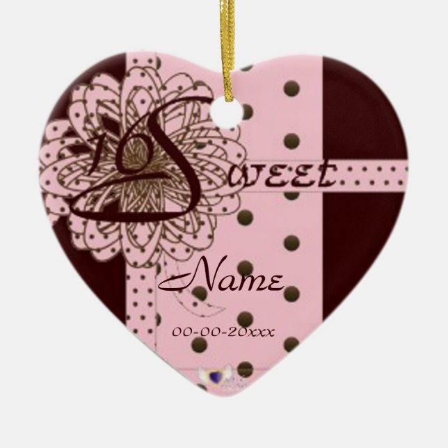 Ornamento dotado do doce dezesseis - personalize (Frente)