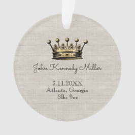 Ornamento Dourada Coroa Bebê Anúncio Keepsasasaem Linen