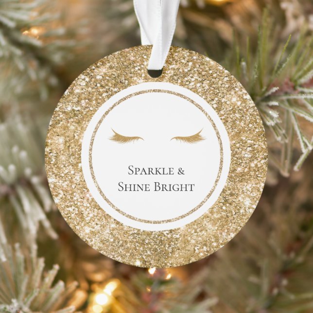 Ornamento Dourada Eyelashes brilho feminino (Árvore)