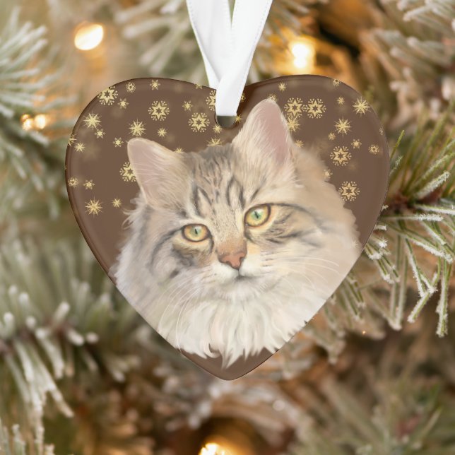 Ornamento Douradas estrelas Tabby Cat Grandchild (Árvore)