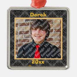 Ornamento Dourado De Cinzas E Pretos