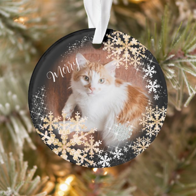 Ornamento Dourado de Natal Pet Cat (Árvore)