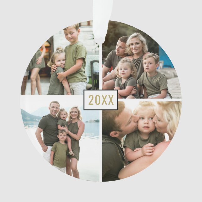 Ornamento Dourado de quatro festas de Natal (Frente)