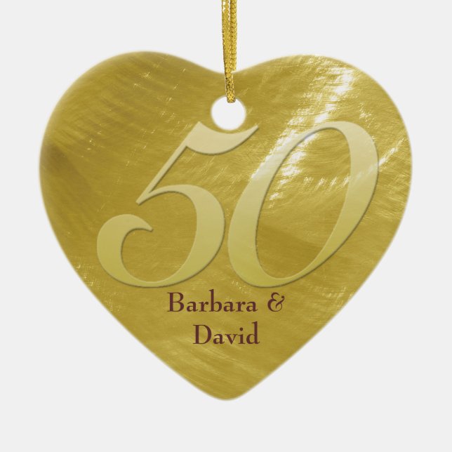 Ornamento dourado do aniversário do Metal-Olhar (Frente)