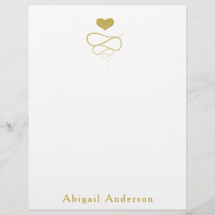Ornamento Dourado Faux Papel de carta personaliz