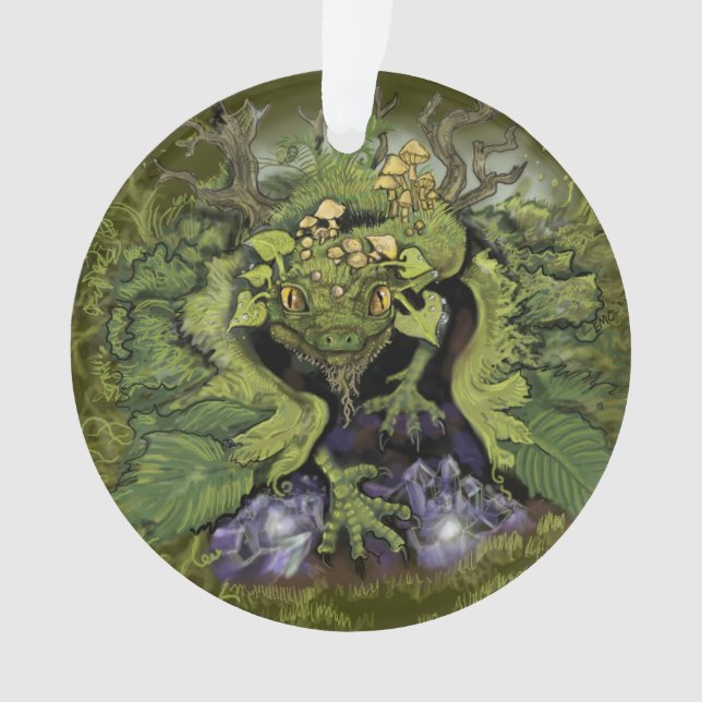 Ornamento Dragão de folhagem da floresta~ímã (Frente)