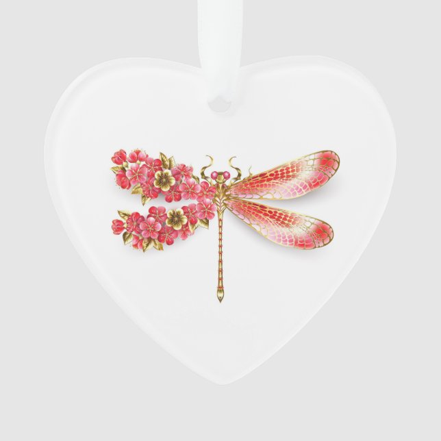 Ornamento Dragonfly com joalheria sakura (Frente)