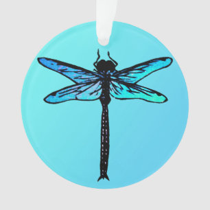 Ornamento Dragonfly Japonesa Vintage, azul-turquesa