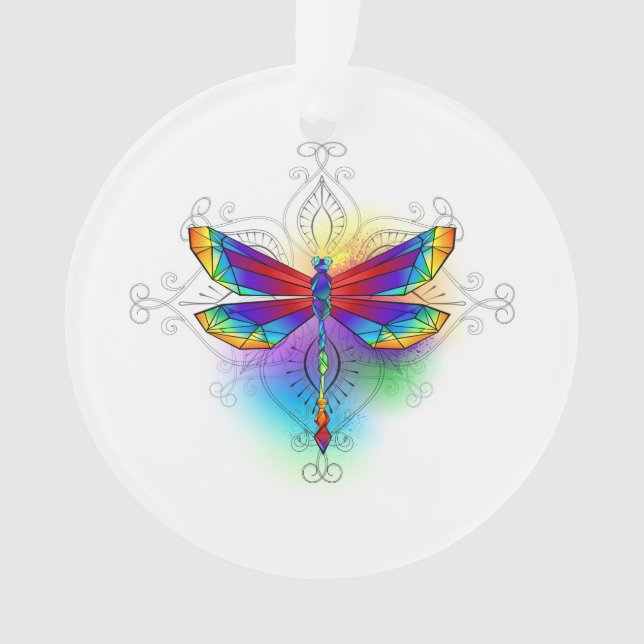 Ornamento Dragonfly Poligonal (Frente)