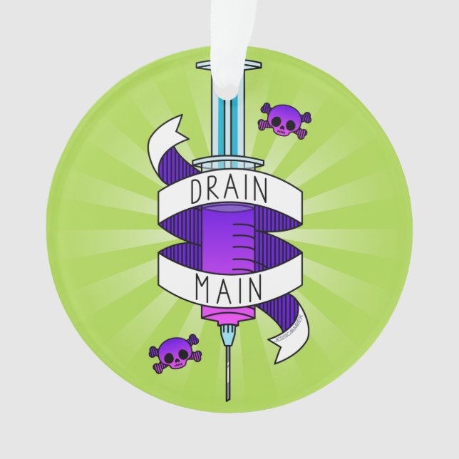 Ornamento Drain Main Gamer Purple Syinge Natal (Frente)