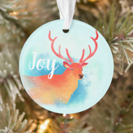 Ornamento Dreamy Watercolor Red Reindeer Joy