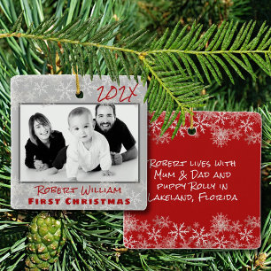 Ornamento Duplo Lado do Bebê de Natal