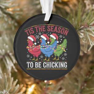Ornamento É a Temporada de Chicking Xmas Frango Western