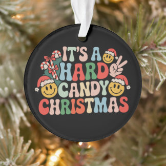 Ornamento É Um Natal de Bala Hard Candy Retro Groovy Xmas