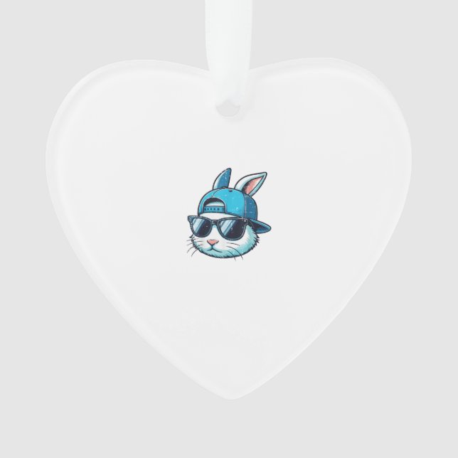 Ornamento Easter Bunny Face Baseball Cap Sunglasses Rabbit B (Frente)