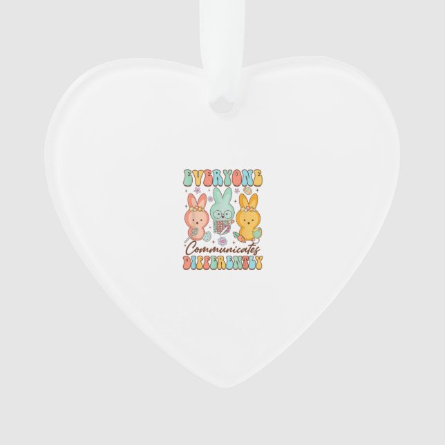 Ornamento Easter Speech Therapy SLP Everyone Communicates Di (Frente)