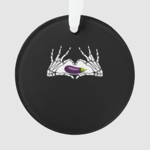 Ornamento EggPlant Classic - Skeleton mãos Heart