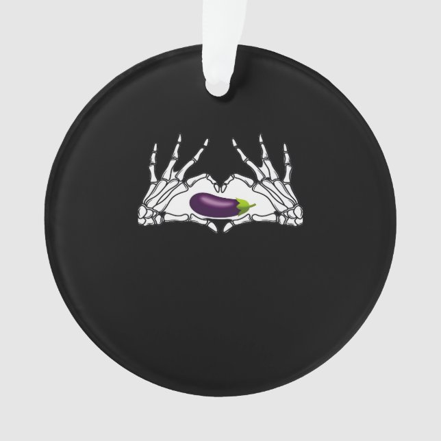 Ornamento EggPlant Classic - Skeleton mãos Heart (Frente)