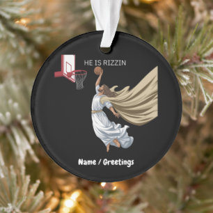 Ornamento Ele É Rizzin Engraçado Jesus Jogando Basquete Retr