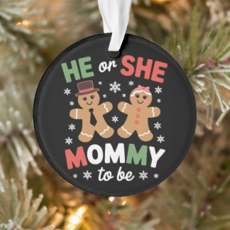 Ornamento Ele ou Ela Mamãe Para Ser Natal Revelação do Sexo 