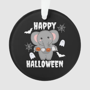 Ornamento Elefante Feliz Halloween Pumpkin Bat Costume