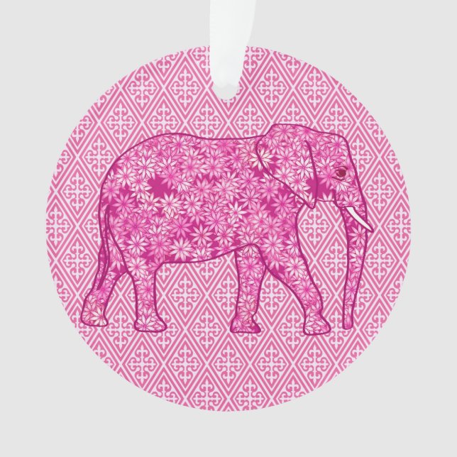 Ornamento Elefante flor - rosa fúcsia (Frente)