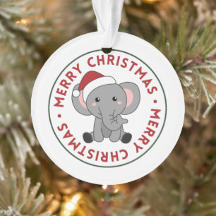 Ornamento Elefante Natal Neve Inverno Animais Elefantes O