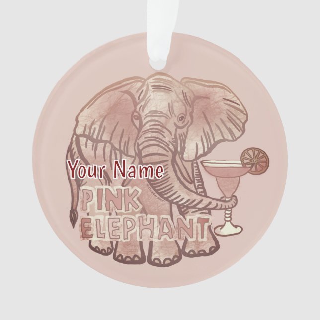 Ornamento Elefante Rosa (Frente)