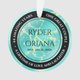 Ornamento Elegante 11º 44º Aniversário de Bodas de Turquesa