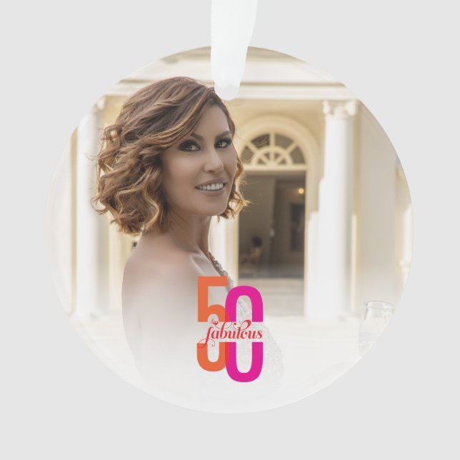 Ornamento Elegante 50 e fabuloso 50º aniversário (Frente)