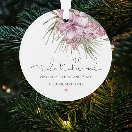 Ornamento Elegante Árvore de Natal com Foto Mele Kalikimaka