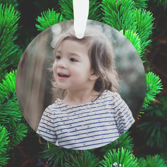 Ornamento Elegante Feliz Natal | Taupe Clay Photo Chic (Criador carregado)