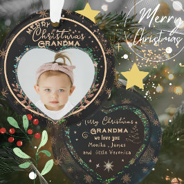 Ornamento Elegante Nosso Primeiro Natal como Foto de Avós