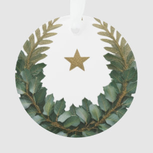Ornamento Elegante Ornament de Acrílico Coroa de Louro Doura