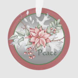 Ornamento Elegante poinsettia em aquarela Natal personalizad