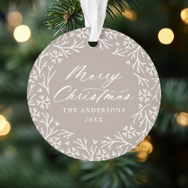 Ornamento Elegante Snowflake Wreath Pale Taupe Foto