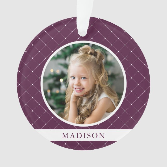 Ornamento Elegante Trellis | Foto de Feriado em Açúcar (Frente)