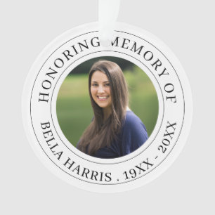 Ornamento Elegante Tributo Memorial Preto e Branco