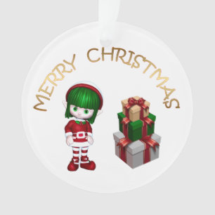 Ornamento Elf de Natal Bonito