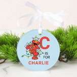 Ornamento Elmo Christmas | Nome e foto personalizados<br><div class="desc">Celebrar os Feriados com este Enfeites de natal super fofo com Elmo enredado em luzes de Natal! Personalize adicionando o nome do seu filho e a foto favorita! Não é um brinquedo. © 2021 Sesame Workshop. www.sesamestreet.org</div>