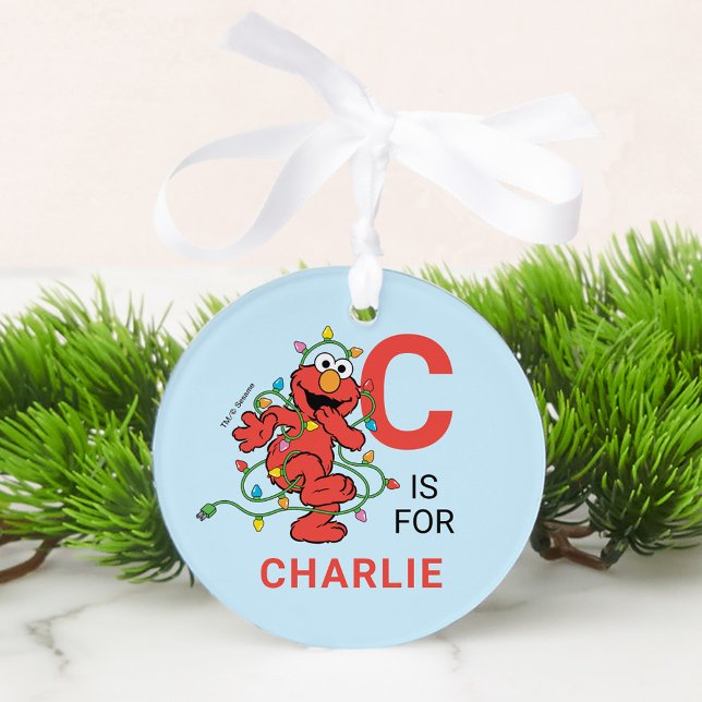 Ornamento Elmo Christmas | Nome e foto personalizados (Criador carregado)