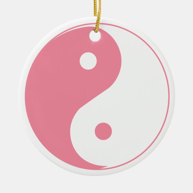 Ornamento em Yin e Yang, cor-de-rosa-branca (Frente)