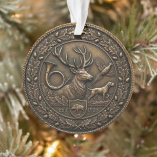 Ornamento Emblema de Caça em Bronze