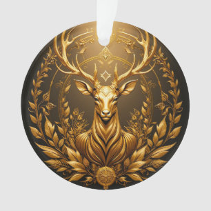 Ornamento Emblema de Veado Dourado